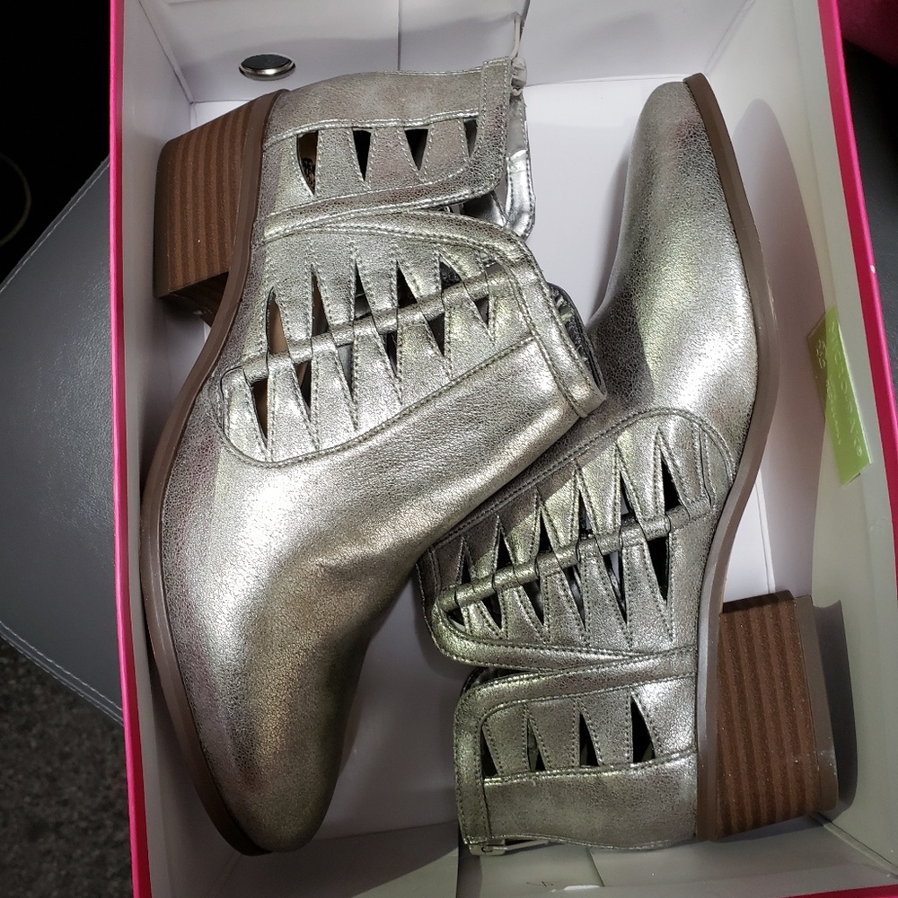 Silver booties